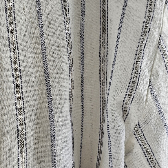 NWT Club Z Collection Women's Metallic Striped Button-Up Blouse 2X - Picture 9 of 11